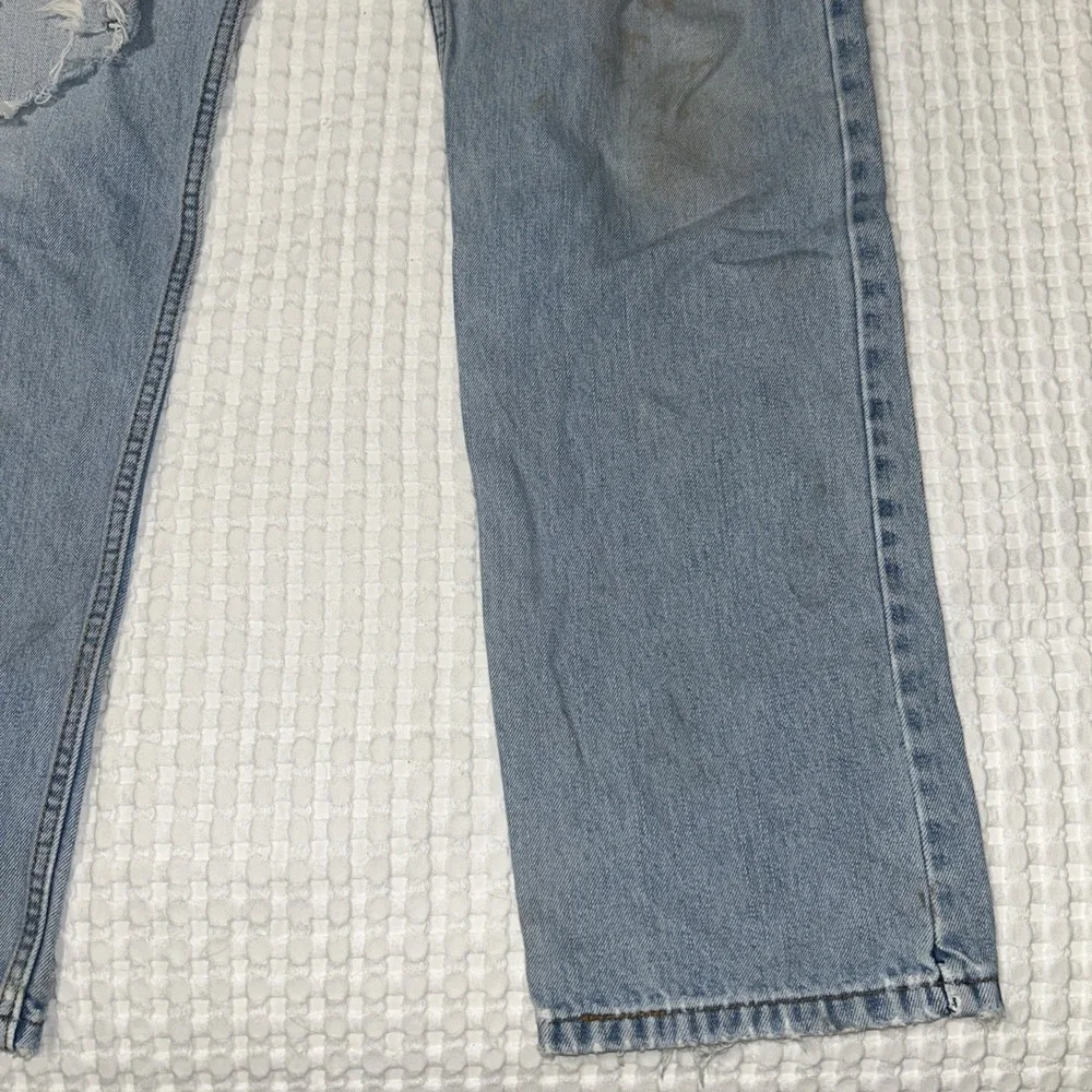 Vintage Y2K Levi's 505 Jeans 34x34 Light Wash Destroyed Distressed Grunge